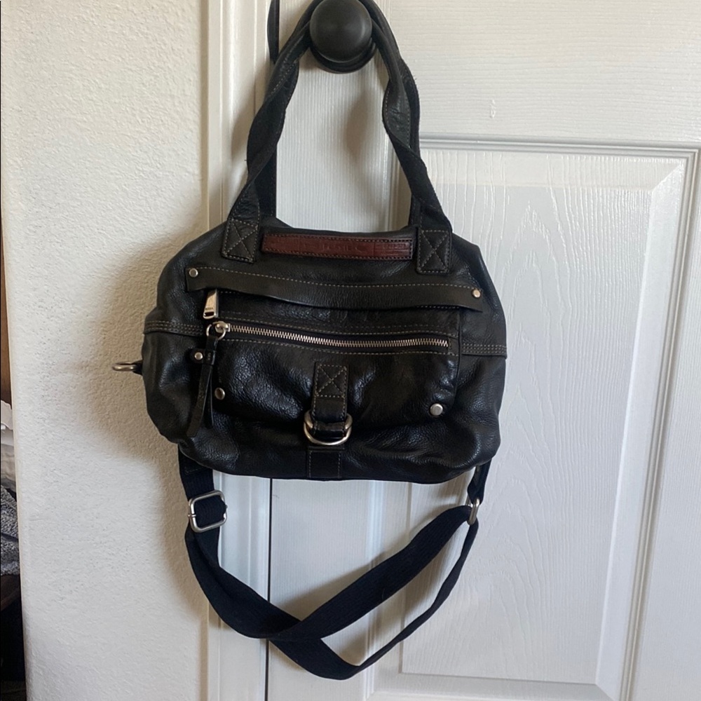 Fossil Black Leather Shoulder Bag